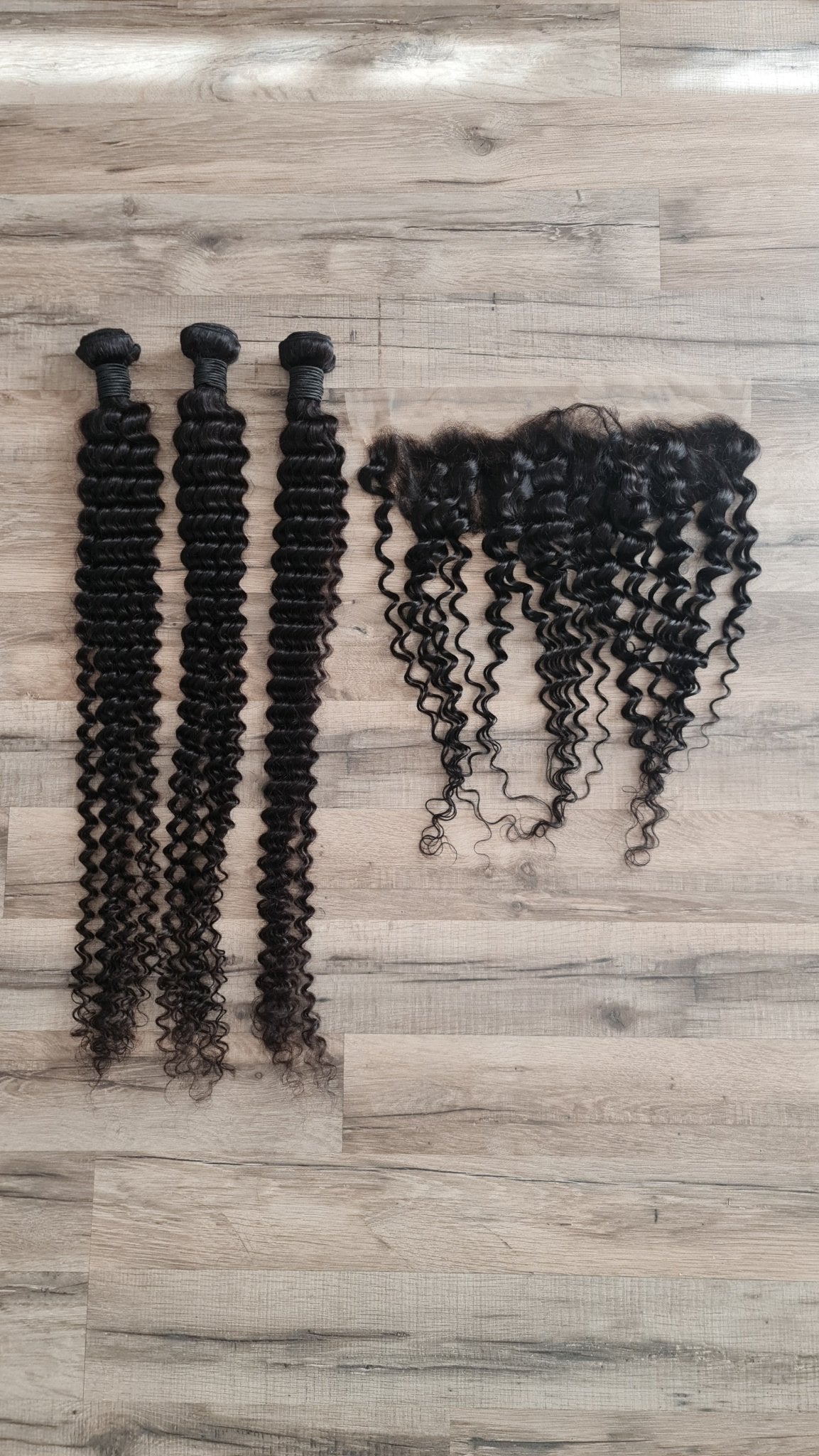 3 Bundles Hair Extensions + 13x4 Frontal 100% Human Hair from 10" (25cm) to 40" (100cm) Deep WaveDiosa Extensions Haarverlängerungen
