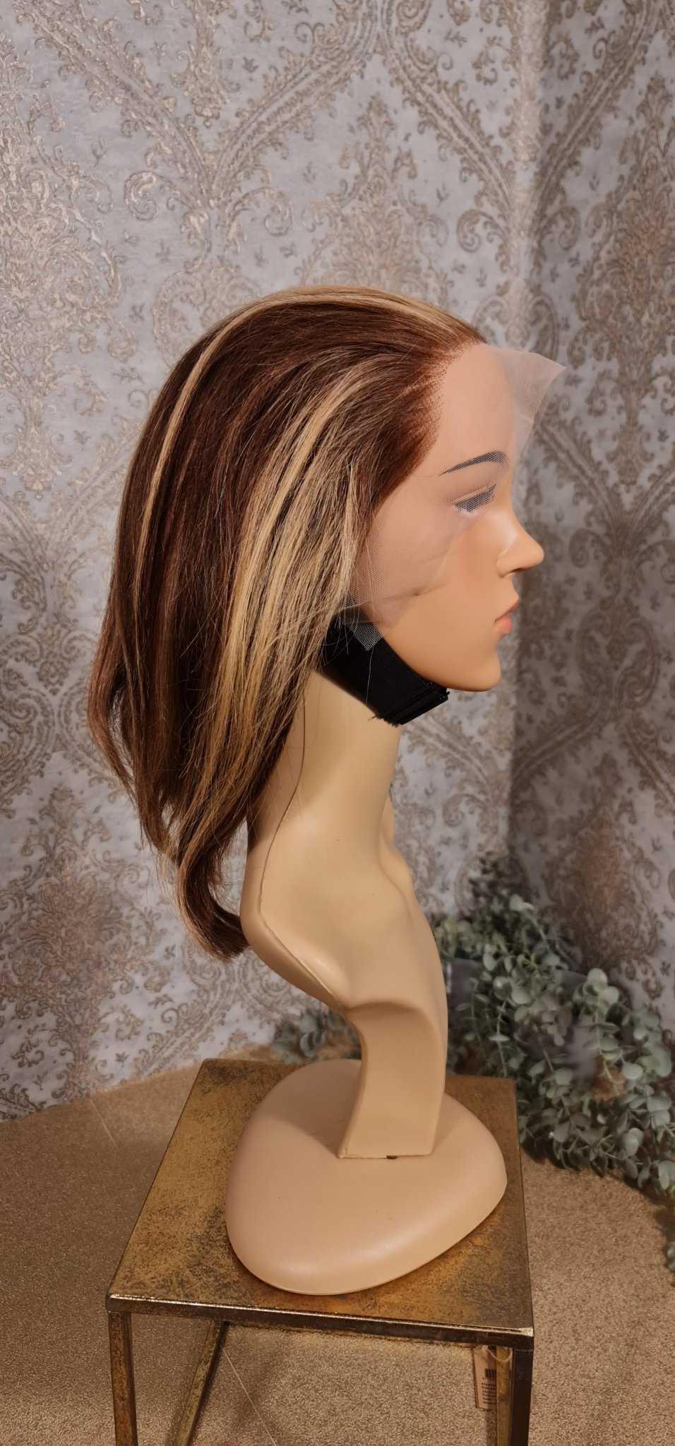 Perücke 10" 12" 14" 16" glatt mit Lace Frontal 13x4 Farbe #4/27Diosa Extensions Haarverlängerungen