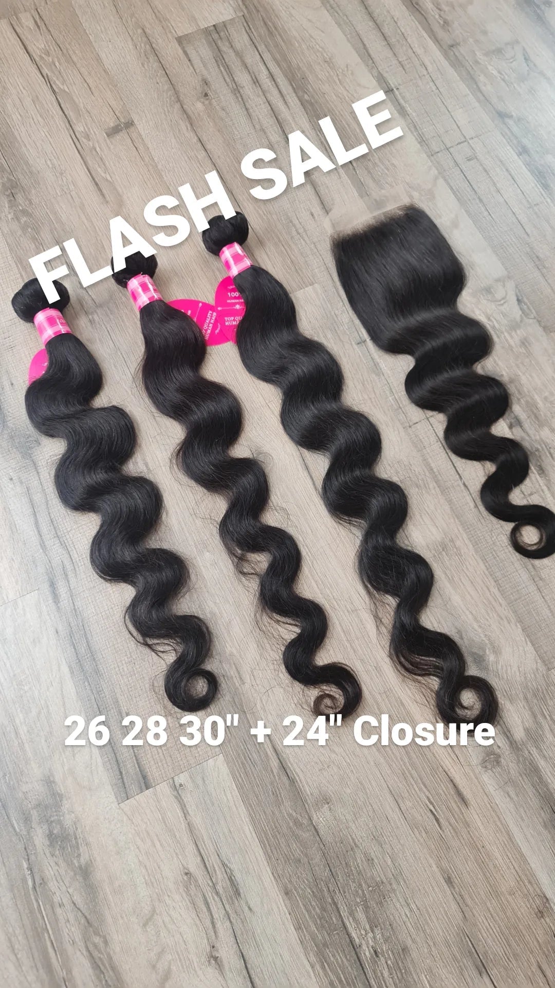 Set 3 Bundles Haarverlängerung Echthaar 26 28 30" (65 70 75cm) + 24" (60cm) 4x4 Closure wellig body waveDiosa Extensions Haarverlängerungen