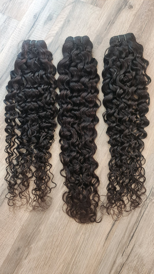 Sales 3 Bundles Human Hair Extensions 26" 65cm Natural Wave (Water Wave) 