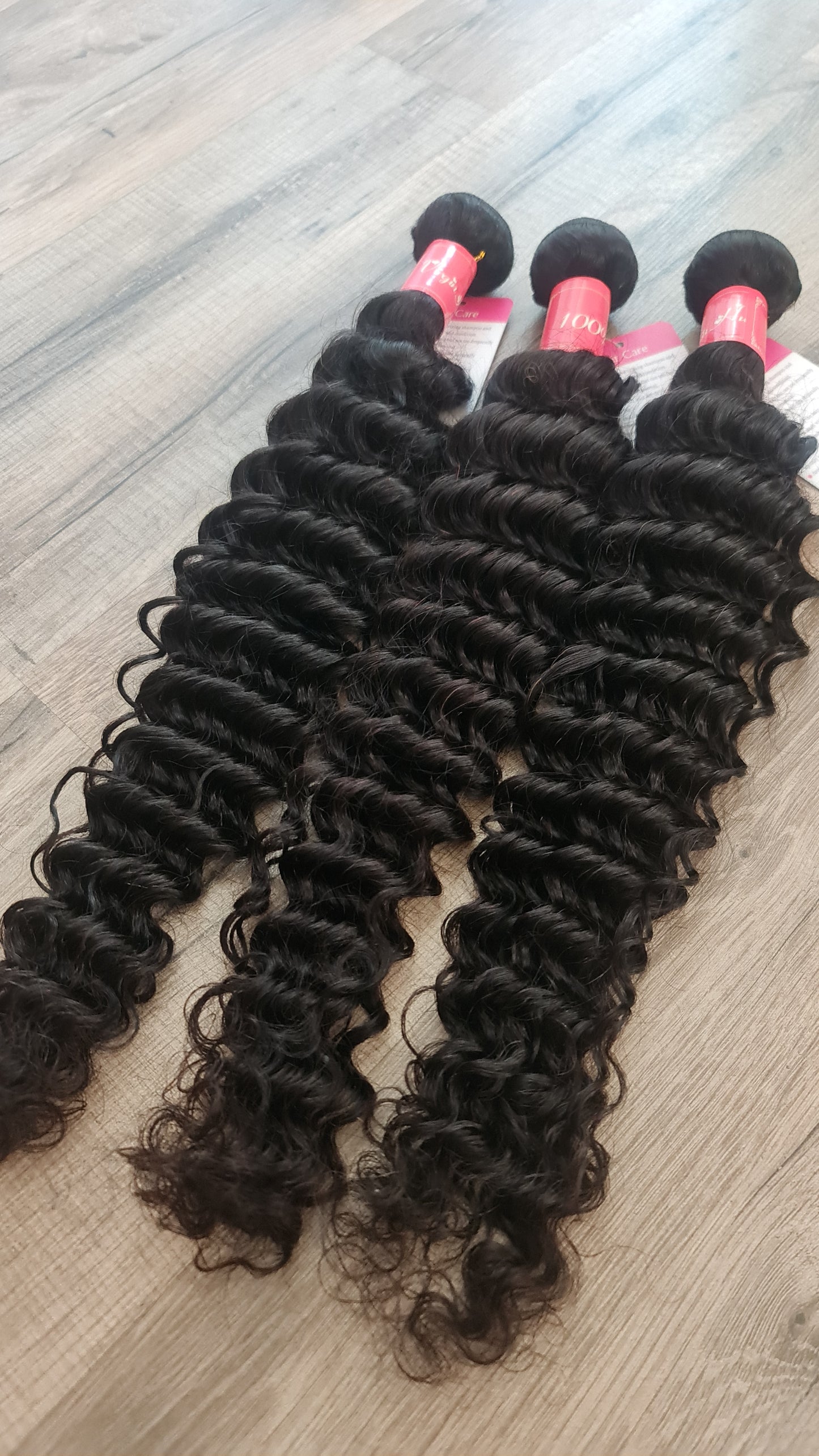 Sales 3 bundles hair extensions human hair 26" 65cm Deep Wave 