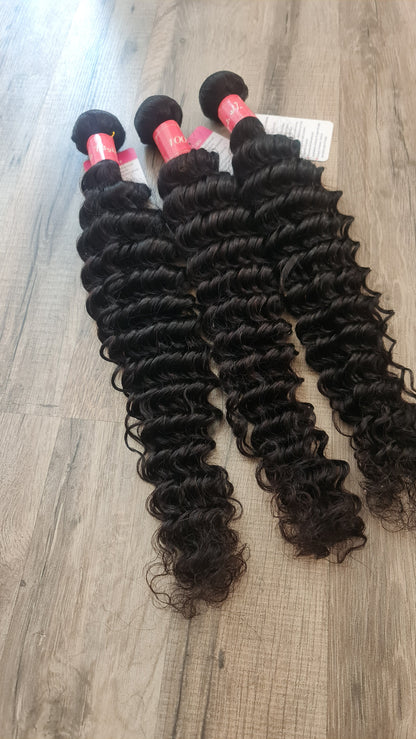 Oferta de 3 paquetes de extensiones de cabello natural de 26" (65 cm) de onda profunda 