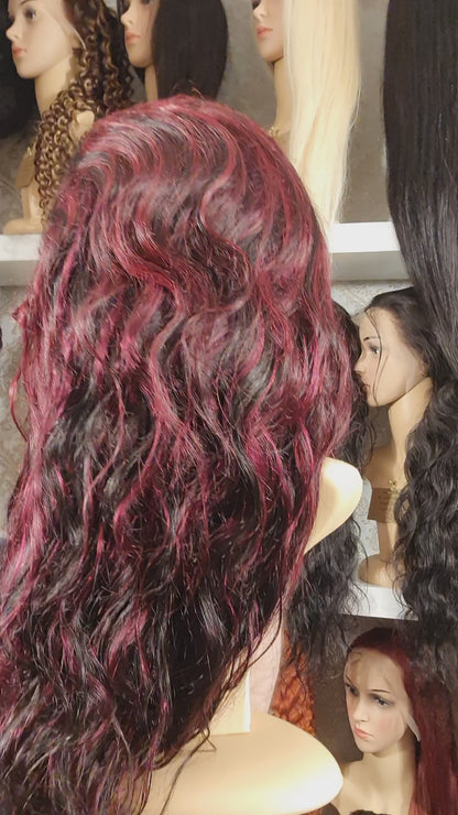 SOFIA Perücke 24" 60cm Body Wave mit Lace Frontal 13x4