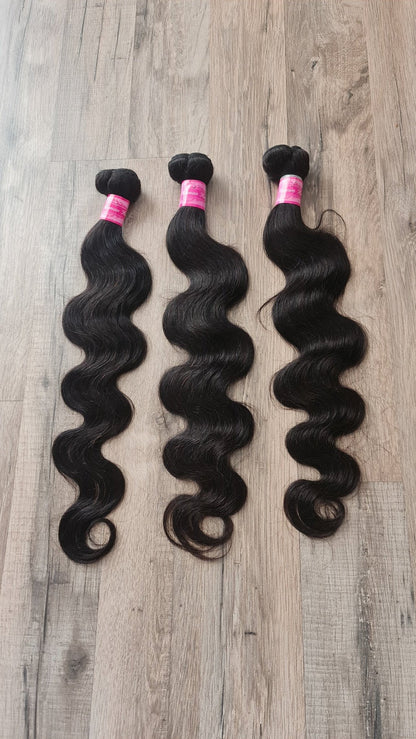 Oferta de Navidad: 3 paquetes de extensiones de cabello humano real, liso y ondulado. 
