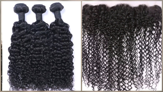 3 Bundles Hair Extensions + 13x4 Frontal 100% Human Hair from 10" (25cm) to 40" (100cm) Jerry CurlyDiosa Extensions Haarverlängerungen