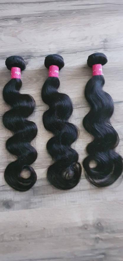 Oferta de 3 paquetes de extensiones de cabello natural de 22" (55 cm) con ondas corporales. 