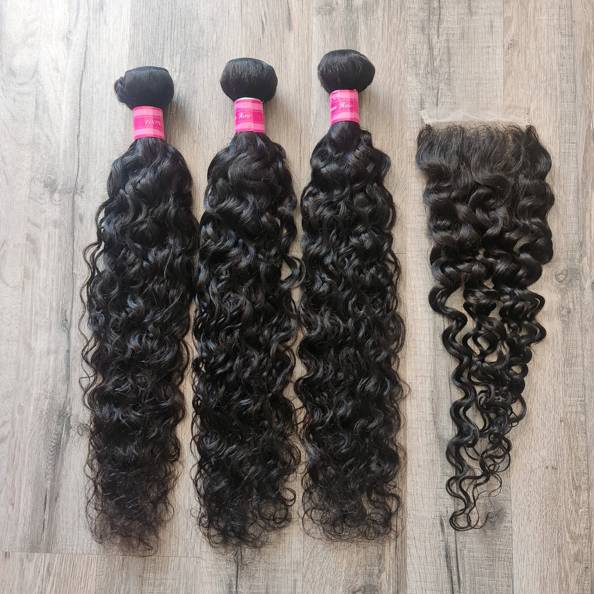 Angebot 3 Bundles Haarverlängerung Echthaar 24" 60cm + 20" 50cm 4x4 ClosureDiosa Extensions Haarverlängerungen