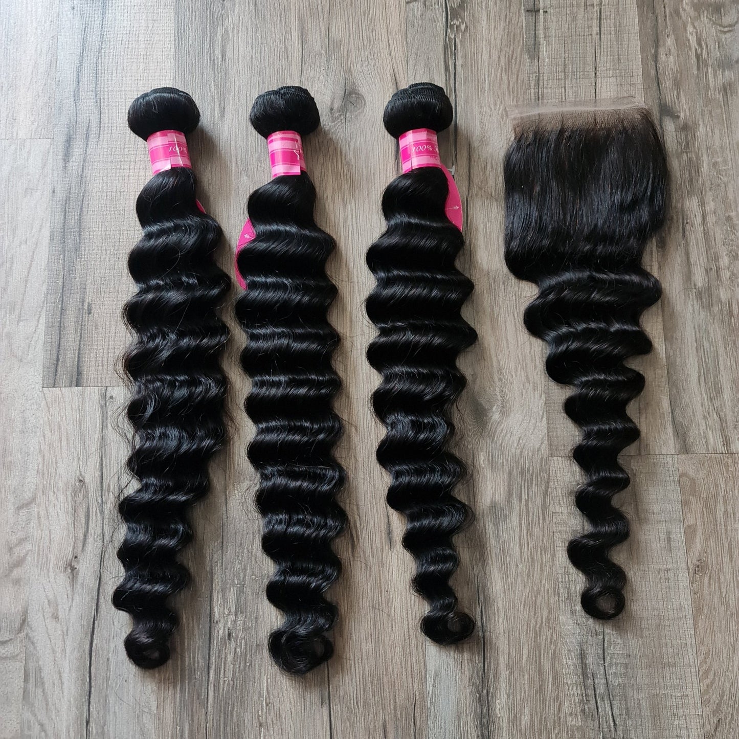 Angebot 3 Bundles Haarverlängerung Echthaar 24" 60cm + 20" 50cm 4x4 ClosureDiosa Extensions Haarverlängerungen