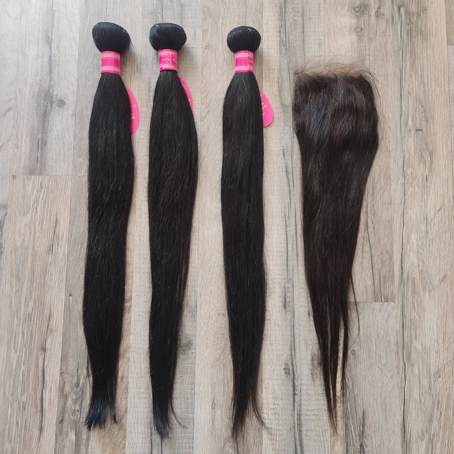 Angebot 3 Bundles Haarverlängerung Echthaar 24" 60cm + 20" 50cm 4x4 ClosureDiosa Extensions Haarverlängerungen