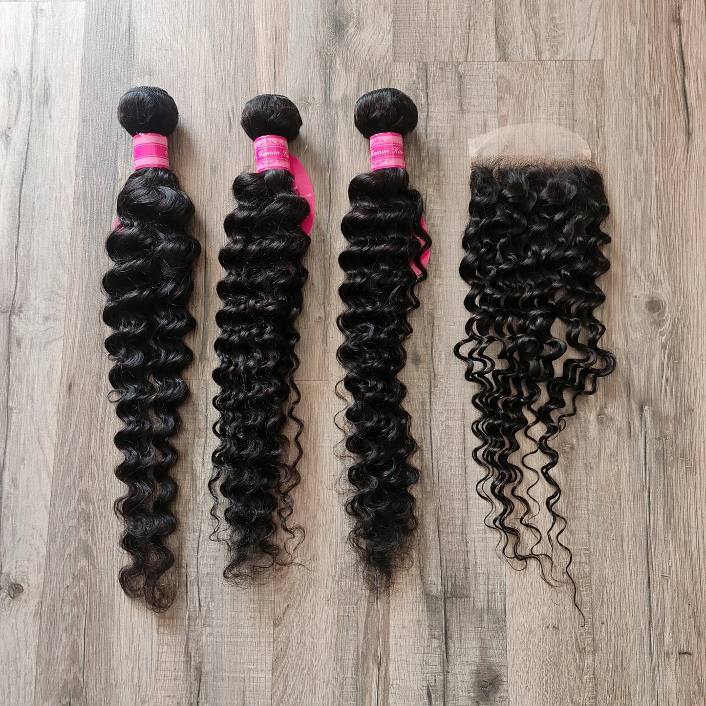 Angebot 3 Bundles Haarverlängerung Echthaar 24" 60cm + 20" 50cm 4x4 ClosureDiosa Extensions Haarverlängerungen