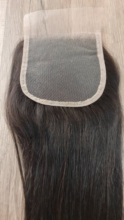 Angebot 4x4 Closure 20" 50cm glatt oder wellig Transparent Swiss Lace 100% brasilianisches EchthaarDiosa Extensions Haarverlängerungen