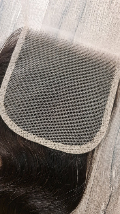 Angebot 4x4 Closure 20" 50cm glatt oder wellig Transparent Swiss Lace 100% brasilianisches EchthaarDiosa Extensions Haarverlängerungen