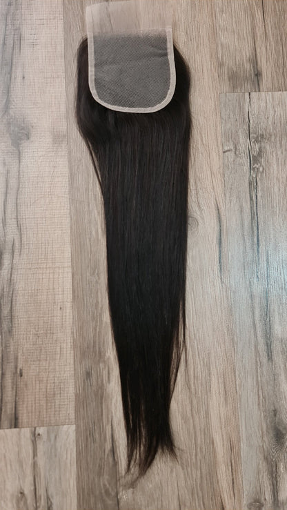 Angebot 4x4 Closure 20" 50cm glatt oder wellig Transparent Swiss Lace 100% brasilianisches EchthaarDiosa Extensions Haarverlängerungen