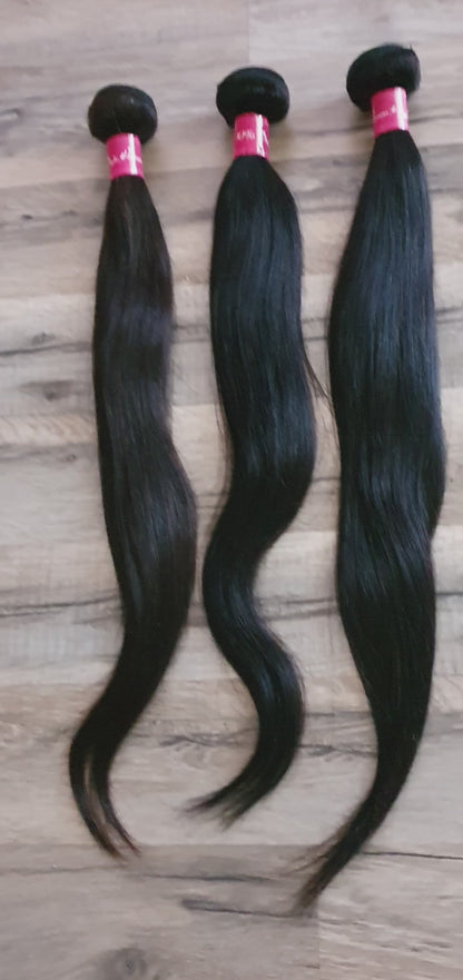 Oferta de 3 paquetes de extensiones de cabello humano real de 22" (55 cm) rectas 