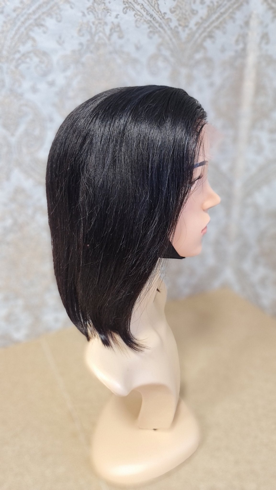 Perücke 10" 12" 14" 16" Glatt mit 4x4 Closure Farbe 1bDiosa Extensions Haarverlängerungen
