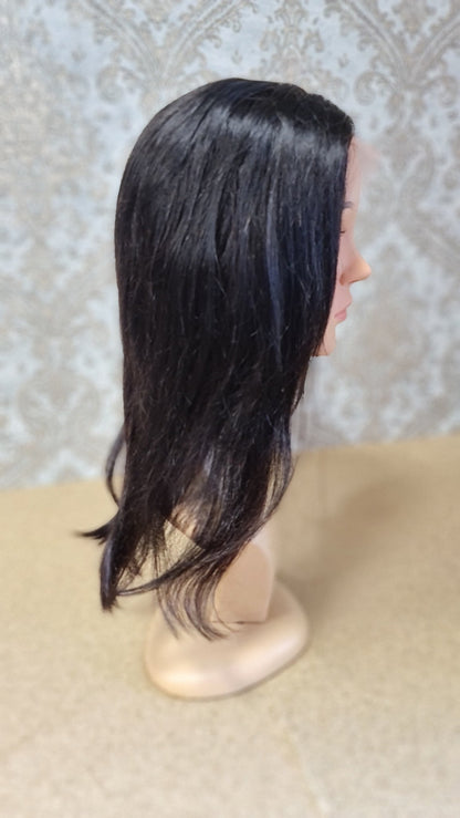 Perücke 10" 12" 14" 16" Glatt mit 4x4 Closure Farbe 1bDiosa Extensions Haarverlängerungen