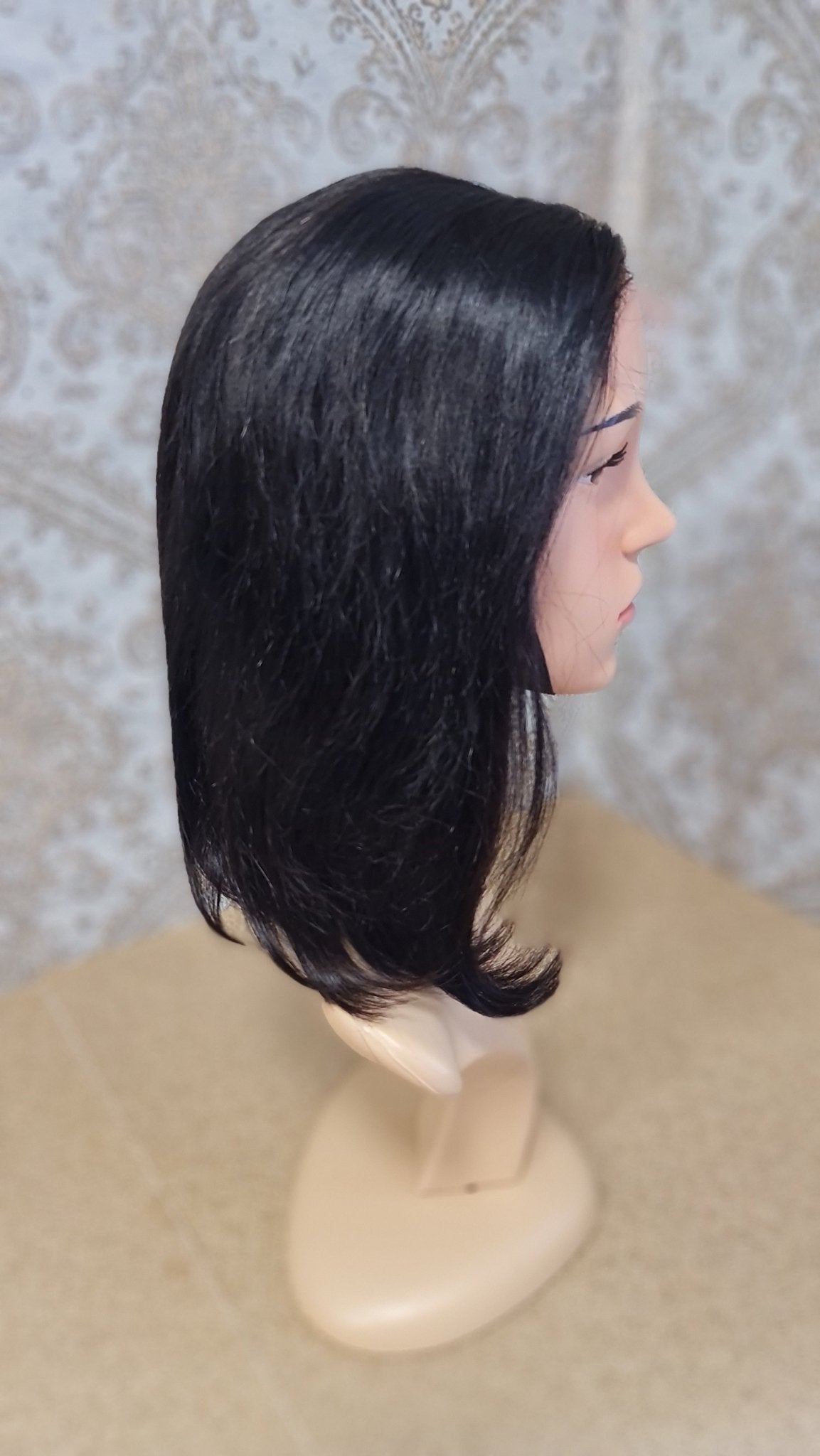 Perücke 10" 12" 14" 16" Glatt mit 4x4 Closure Farbe 1bDiosa Extensions Haarverlängerungen