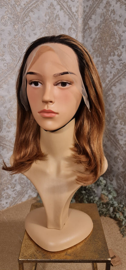 Perücke 10" 12" 14" 16" glatt mit Lace Frontal 13x4 Farbe 1b/30Diosa Extensions Haarverlängerungen