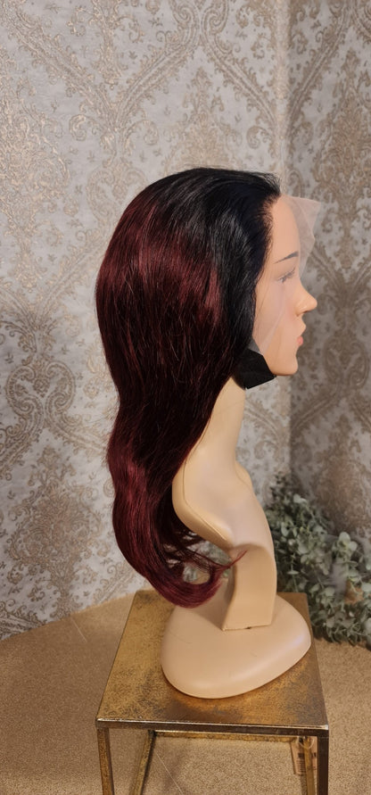 Perücke 10" 12" 14" 16" glatt mit Lace Frontal 13x4 Farbe 1B/J99Diosa Extensions Haarverlängerungen