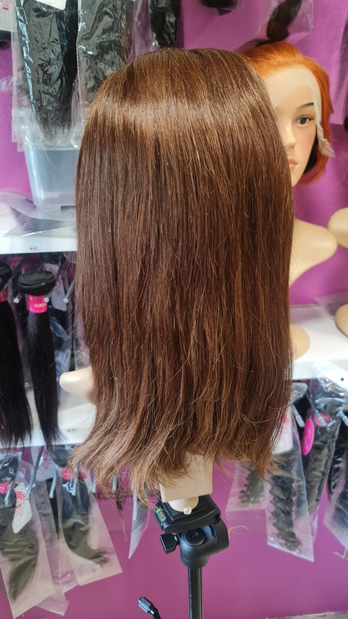 Perücke 10" 12" 14" 16" glatt mit Lace Frontal 13x4 Farbe 4Diosa Extensions Haarverlängerungen