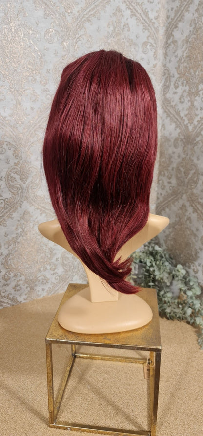 Perücke 10" 12" 14" 16" glatt mit Lace Frontal 13x4 Farbe J99Diosa Extensions Haarverlängerungen
