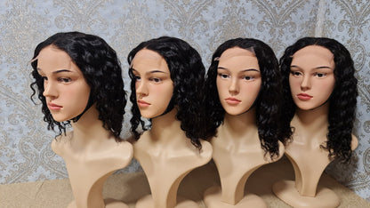 Perücke 10" 12" 14" 16" Water Wave mit 4x4 Closure Farbe 1bDiosa Extensions Haarverlängerungen