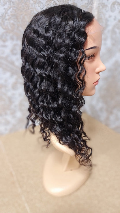 Perücke 10" 12" 14" 16" Water Wave mit 4x4 Closure Farbe 1bDiosa Extensions Haarverlängerungen