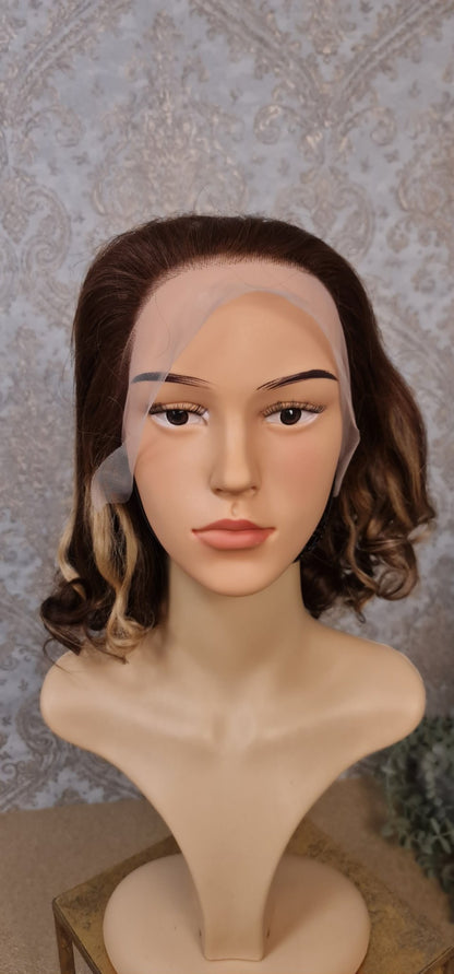 Perücke 12" 14" 16" 30 35 40cm Loose Wave mit Lace Frontal 13x4 Farbe P4/27Diosa Extensions Haarverlängerungen