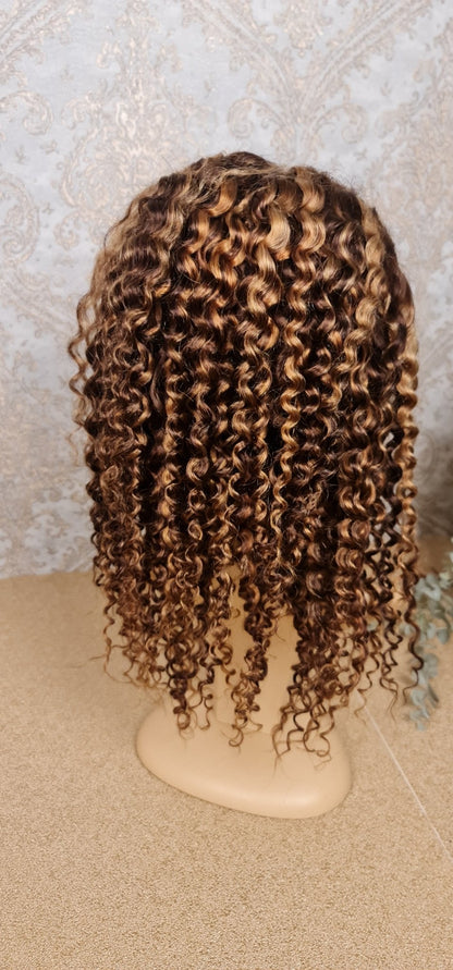 Perücke 18" 45cm Water Wave mit Lace Frontal 13x4 Farbe P4/27Diosa Extensions Haarverlängerungen