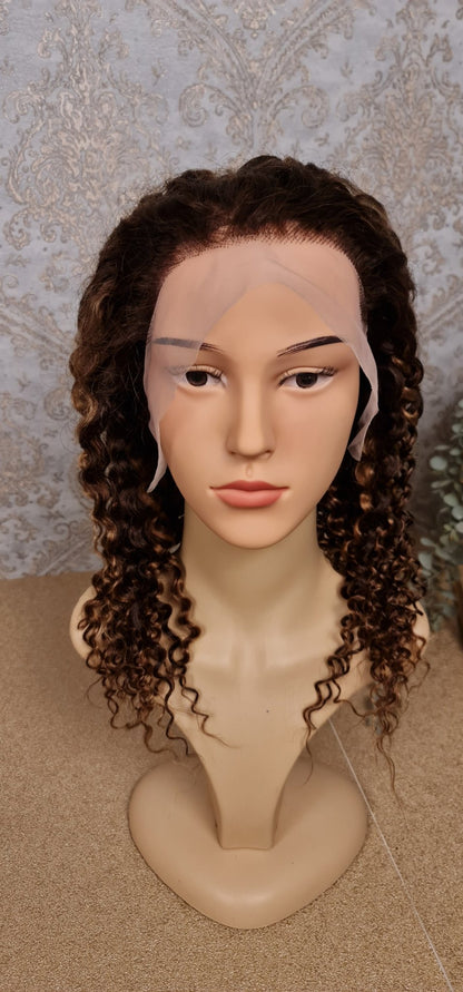Perücke 18" 45cm Water Wave mit Lace Frontal 13x4 Farbe P4/27Diosa Extensions Haarverlängerungen