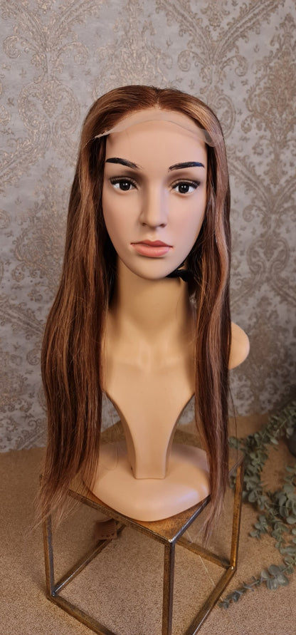 Perücke 24" 60cm glatt mit Closure 5x5 Farbe P4/27Diosa Extensions Haarverlängerungen