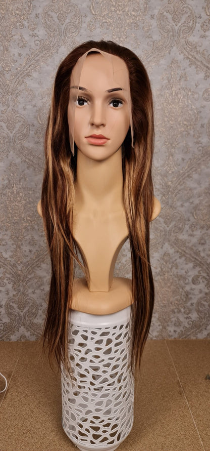 Perücke 24" 60cm glatt mit Lace Frontal 13x4 Farbe P4/27Diosa Extensions Haarverlängerungen