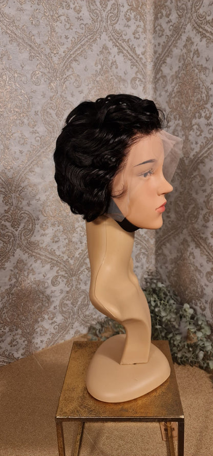 Perücke Pixie Cut mit Lace Frontal 13x4 Farbe 1bDiosa Extensions Haarverlängerungen