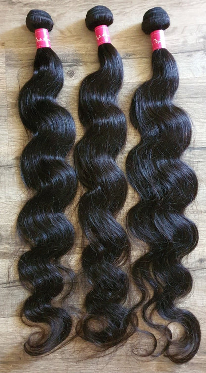 Set 3 Bundles Haarverlängerung Echthaar 10"-40" (25cm-100cm) welligDiosa Extensions Haarverlängerungen