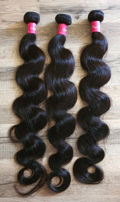 Set 3 Bundles Haarverlängerung Echthaar 10"-40" (25cm-100cm) welligDiosa Extensions Haarverlängerungen