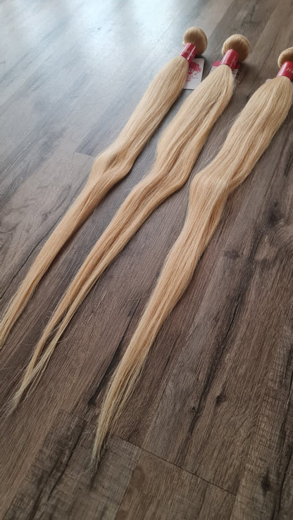 Set 3 Bundles Haarverlängerung Echthaar 26" 65cm glatt Color 613 BlondeDiosa Extensions Haarverlängerungen