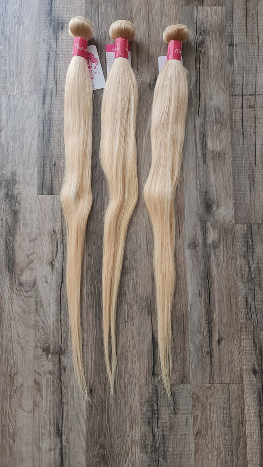 Set 3 Bundles Haarverlängerung Echthaar 26" 65cm glatt Color 613 BlondeDiosa Extensions Haarverlängerungen