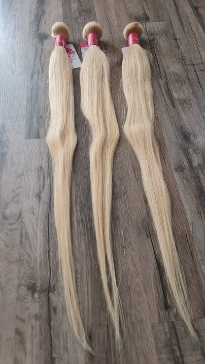 Set 3 Bundles Haarverlängerung Echthaar 26" 65cm glatt Color 613 BlondeDiosa Extensions Haarverlängerungen
