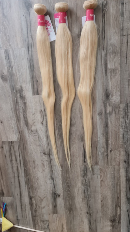 Set 3 Bundles Haarverlängerung Echthaar 26" 65cm glatt Color 613 BlondeDiosa Extensions Haarverlängerungen