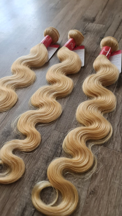 Set 3 Bundles Haarverlängerung Echthaar 26" 65cm wellig body wave Color 613 BlondeDiosa Extensions Haarverlängerungen