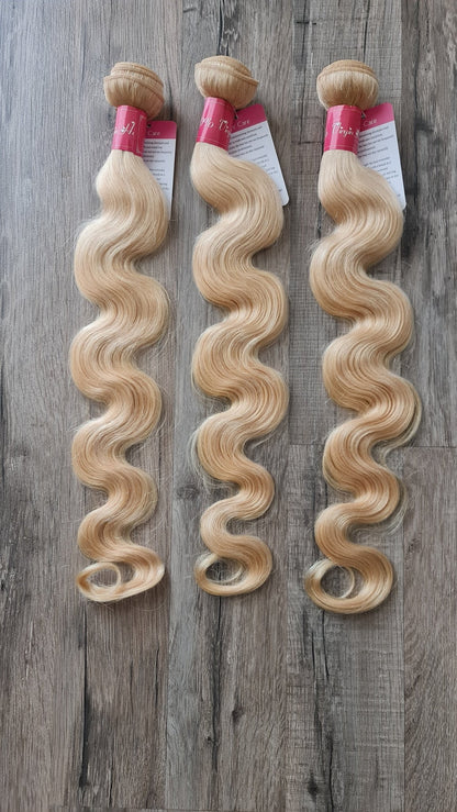 Set 3 Bundles Haarverlängerung Echthaar 26" 65cm wellig body wave Color 613 BlondeDiosa Extensions Haarverlängerungen