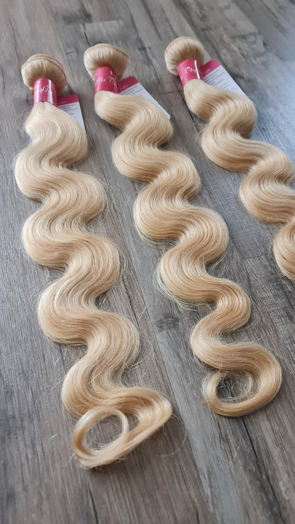 Set 3 Bundles Haarverlängerung Echthaar 26" 65cm wellig body wave Color 613 BlondeDiosa Extensions Haarverlängerungen