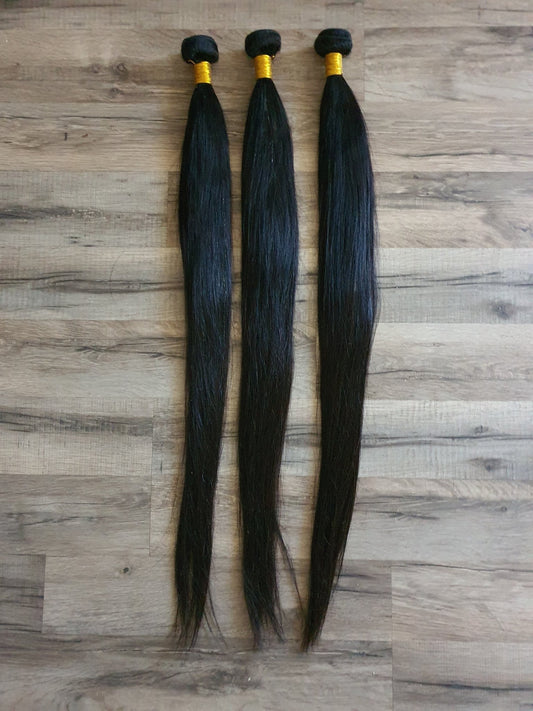 Set 3 Bundles Haarverlängerung Echthaar 30" 75cm GlattDiosa Extensions Haarverlängerungen